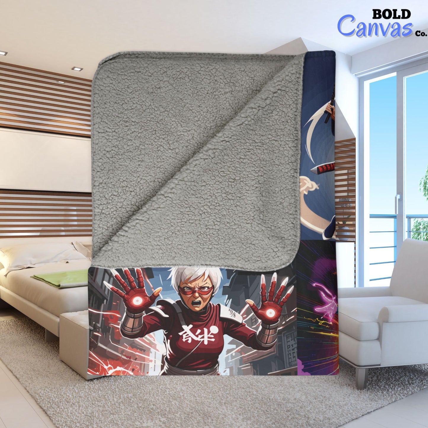 Annie Mae Anime Sherpa Blanket