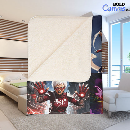 Annie Mae Anime Sherpa Blanket